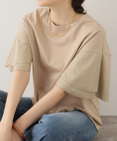 セール】【WEB限定】ラッフルスリーブプルオーバー（Tシャツ
