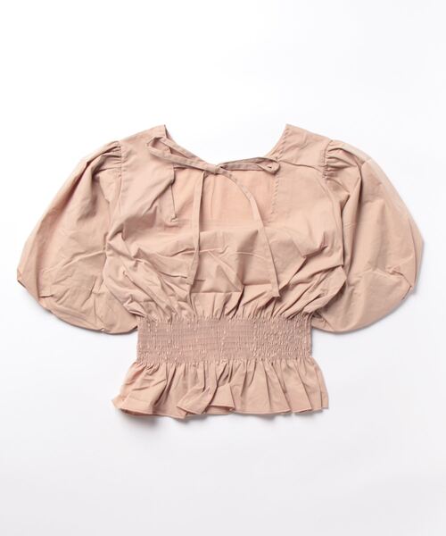 muguet（ミュゲ）の「back ribbon balloon blouse（シャツ/ブラウス・レディース・ピンク/ホワイト・FREE）」の6枚目の写真