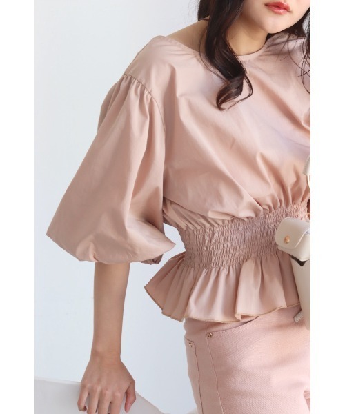 muguet（ミュゲ）の「back ribbon balloon blouse（シャツ/ブラウス・レディース・ピンク/ホワイト・FREE）」の13枚目の写真