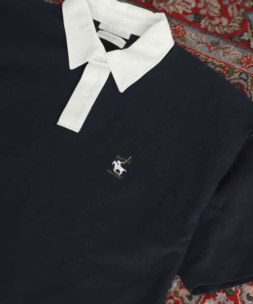 SENSE OF PLACE by URBAN RESEARCH（センスオブプレイスバイアーバンリサーチ）の「『ユニセックス』『別注』GREENWICH POLO CLUB×SOP　ラガー（ポロシャツ・メンズ・バーガンディー/グリーン/ネイビー・MEDIUM/LARGE）」の3枚目の写真