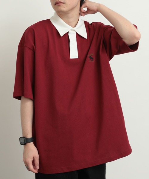 SENSE OF PLACE by URBAN RESEARCH（センスオブプレイスバイアーバンリサーチ）の「『ユニセックス』『別注』GREENWICH POLO CLUB×SOP　ラガー（ポロシャツ・メンズ・バーガンディー/グリーン/ネイビー・MEDIUM/LARGE）」の5枚目の写真
