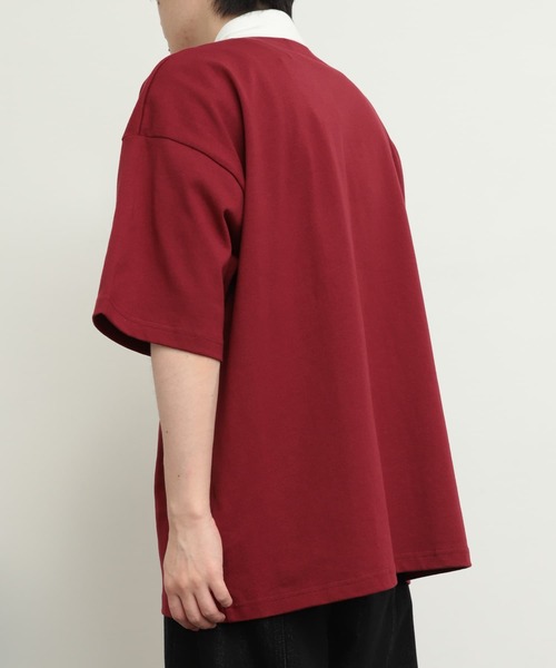 SENSE OF PLACE by URBAN RESEARCH（センスオブプレイスバイアーバンリサーチ）の「『ユニセックス』『別注』GREENWICH POLO CLUB×SOP　ラガー（ポロシャツ・メンズ・バーガンディー/グリーン/ネイビー・MEDIUM/LARGE）」の8枚目の写真