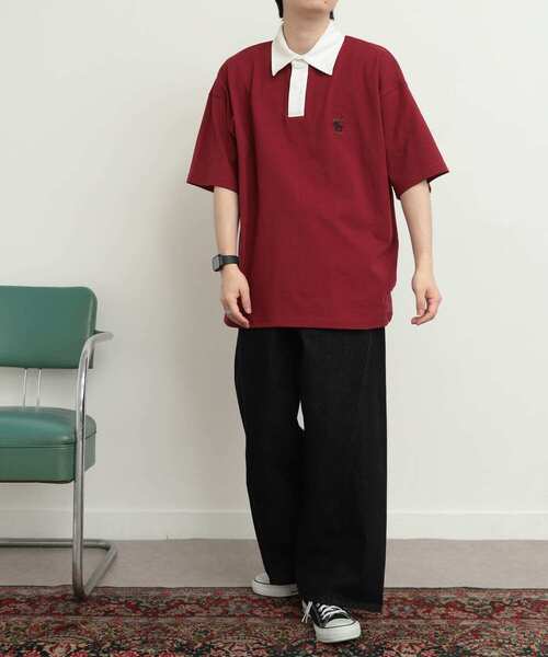 SENSE OF PLACE by URBAN RESEARCH（センスオブプレイスバイアーバンリサーチ）の「『ユニセックス』『別注』GREENWICH POLO CLUB×SOP　ラガー（ポロシャツ・メンズ・バーガンディー/グリーン/ネイビー・MEDIUM/LARGE）」の10枚目の写真