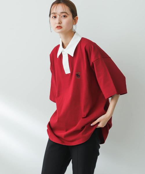 SENSE OF PLACE by URBAN RESEARCH（センスオブプレイスバイアーバンリサーチ）の「『ユニセックス』『別注』GREENWICH POLO CLUB×SOP　ラガー（ポロシャツ・メンズ・バーガンディー/グリーン/ネイビー・MEDIUM/LARGE）」の13枚目の写真