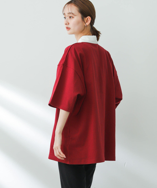 SENSE OF PLACE by URBAN RESEARCH（センスオブプレイスバイアーバンリサーチ）の「『ユニセックス』『別注』GREENWICH POLO CLUB×SOP　ラガー（ポロシャツ・メンズ・バーガンディー/グリーン/ネイビー・MEDIUM/LARGE）」の14枚目の写真