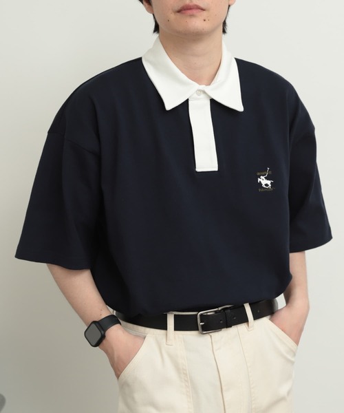 SENSE OF PLACE by URBAN RESEARCH（センスオブプレイスバイアーバンリサーチ）の「『ユニセックス』『別注』GREENWICH POLO CLUB×SOP　ラガー（ポロシャツ・メンズ・バーガンディー/グリーン/ネイビー・MEDIUM/LARGE）」の18枚目の写真