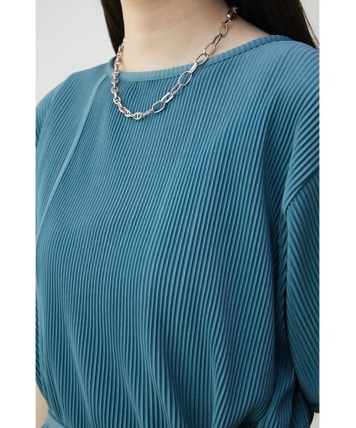 AZUL by moussy(アズールバイマウジー)の「PLEATS DESIGN TOPS/プリーツデザイントップス(Tシャツ/カットソー・レディース・ライトブルー/ベージュ/ブラック・MEDIUM/SMALL)」の16枚目の写真
