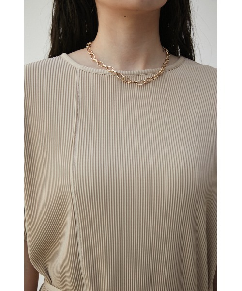 AZUL by moussy(アズールバイマウジー)の「PLEATS DESIGN TOPS/プリーツデザイントップス(Tシャツ/カットソー・レディース・ライトブルー/ベージュ/ブラック・MEDIUM/SMALL)」の18枚目の写真
