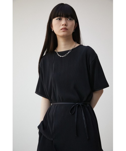 AZUL by moussy(アズールバイマウジー)の「PLEATS DESIGN TOPS/プリーツデザイントップス(Tシャツ/カットソー・レディース・ライトブルー/ベージュ/ブラック・MEDIUM/SMALL)」の13枚目の写真
