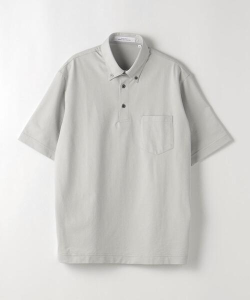 green label relaxing（グリーンレーベルリラクシング）の「サッカーストライプ ボタンダウンカラー ポロシャツ -吸水速乾-（ポロシャツ・メンズ・ライトブルー/ライトグレー/ネイビー・S/L/XL/M/XXL）」の18枚目の写真