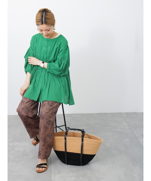 Samansa Mos2 blue（サマンサモスモスブルー）の「ピンタックブラウス（シャツ/ブラウス・レディース・オフホワイト/ブラック/グリーン・ﾌﾘ-）」の9枚目の写真