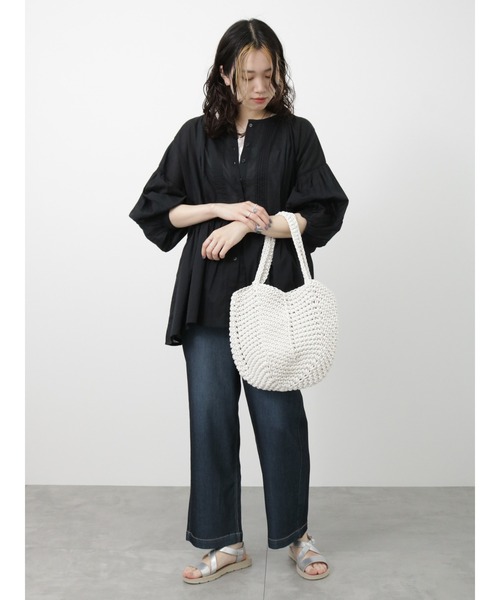 Samansa Mos2 blue（サマンサモスモスブルー）の「ピンタックブラウス（シャツ/ブラウス・レディース・オフホワイト/ブラック/グリーン・ﾌﾘ-）」の21枚目の写真