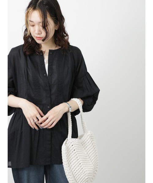 Samansa Mos2 blue（サマンサモスモスブルー）の「ピンタックブラウス（シャツ/ブラウス・レディース・オフホワイト/ブラック/グリーン・ﾌﾘ-）」の22枚目の写真