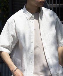 GLOSTER | 【GLOSTER/グロスター】シアサッカー ボタンダウン半袖シャツ(シャツ/ブラウス)