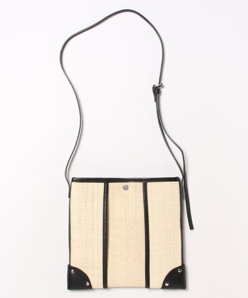 beautiful people(ビューティフルピープル)の「beautiful people lining logo pocket shoulder in raffia 7325611964(ショルダーバッグ・レディース・ブラック/ベージュ/レッド・FREE)」の10枚目の写真