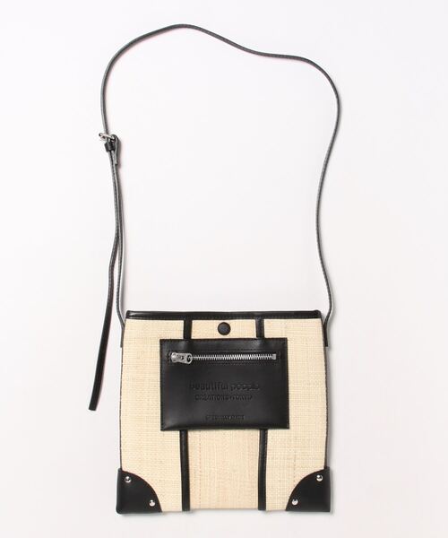 beautiful people(ビューティフルピープル)の「beautiful people lining logo pocket shoulder in raffia 7325611964(ショルダーバッグ・レディース・ブラック/ベージュ/レッド・FREE)」の7枚目の写真