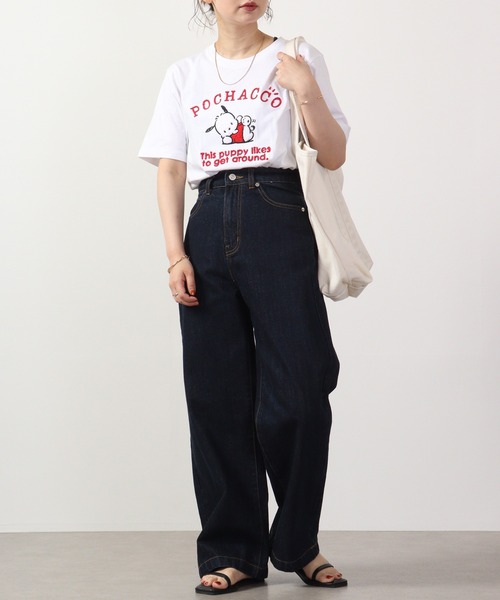 sanrio（サンリオ）の「sanrio  刺繍 チェーンステッチ 半袖Tシャツ（Tシャツ/カットソー・レディース・ホワイト/サックスブルー/ホワイト系/オレンジ/ライトカーキ/クリーム/グリーン/ライトピンク・M/L/LL）」の12枚目の写真