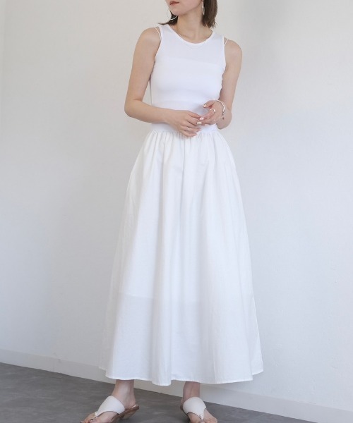 Reurie'(レウリィ)の「ニットドッキングノースリーブワンピース/knit docking no sleeve onepiece(ワンピース・レディース・ブラック/ホワイト・FREE)」の1枚目の写真