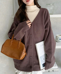 【上品ふわふわ素材】ロングシーズン着回し抜群◎ オーバーサイズ モヘア タッチ カーディガン