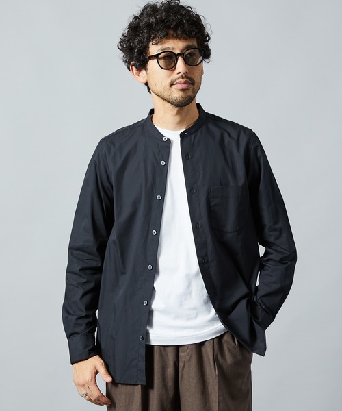 【ZOZO購入】バンドカラーシャツ ブラック スリムフィットバンドカラーシャツ（シャツ/ブラウス）｜FREAK'S