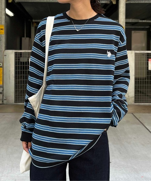 UNITED ARROWS 鹿の子ニットタイ ボーダー ドイツ製 美品 セール】鹿の子ボーダーロンT（Tシャツ/カットソー）｜U.S. POLO