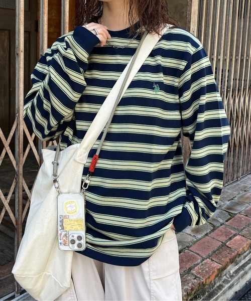 U.S. POLO ASSN.(ユーエスポロアッスン)の「鹿の子ボーダーロンT(Tシャツ/カットソー・メンズ・グリーン/ブルー/ホワイト・LARGE/MEDIUM)」の14枚目の写真