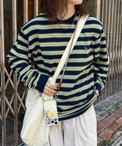 U.S. POLO ASSN.(ユーエスポロアッスン)の「鹿の子ボーダーロンT(Tシャツ/カットソー・メンズ・グリーン/ブルー/ホワイト・LARGE/MEDIUM)」の15枚目の写真