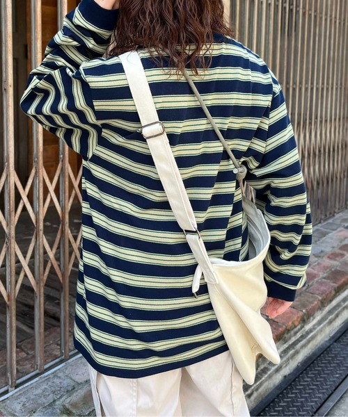 UNITED ARROWS 鹿の子ニットタイ ボーダー ドイツ製 美品 ニットプルオーバー／半袖／ウォッシャブル／強撚鹿の子コットン