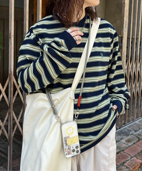 UNITED ARROWS 鹿の子ニットタイ ボーダー ドイツ製 美品 ニットプルオーバー／半袖／ウォッシャブル／強撚鹿の子コットン