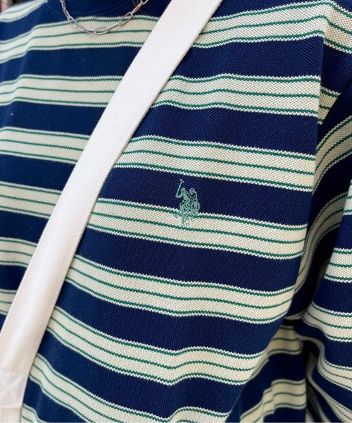 U.S. POLO ASSN.(ユーエスポロアッスン)の「鹿の子ボーダーロンT(Tシャツ/カットソー・メンズ・グリーン/ブルー/ホワイト・LARGE/MEDIUM)」の21枚目の写真