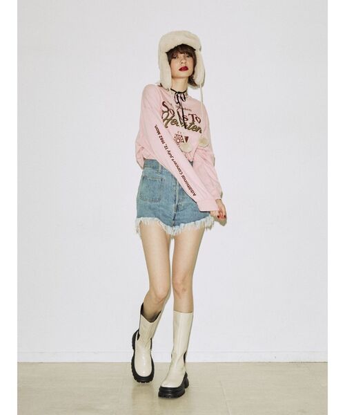 jouetie（ジュエティ）の「telephone ロンT（Tシャツ/カットソー・レディース・ピンク/ブラック/オフホワイト・MEDIUM）」の4枚目の写真