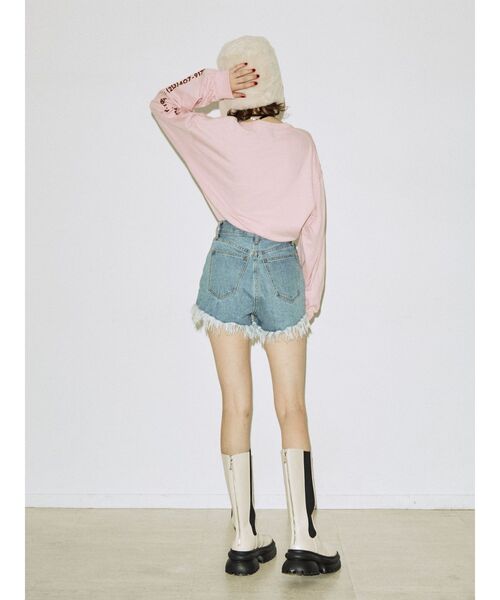 jouetie（ジュエティ）の「telephone ロンT（Tシャツ/カットソー・レディース・ピンク/ブラック/オフホワイト・MEDIUM）」の6枚目の写真