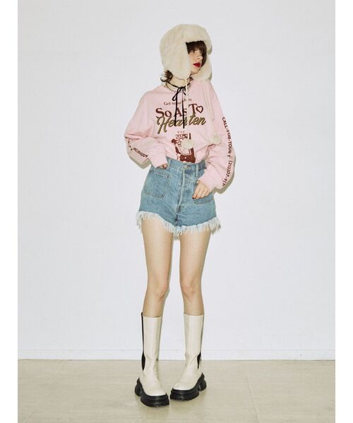 jouetie（ジュエティ）の「telephone ロンT（Tシャツ/カットソー・レディース・ピンク/ブラック/オフホワイト・MEDIUM）」の7枚目の写真