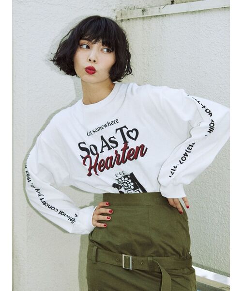 jouetie（ジュエティ）の「telephone ロンT（Tシャツ/カットソー・レディース・ピンク/ブラック/オフホワイト・MEDIUM）」の8枚目の写真