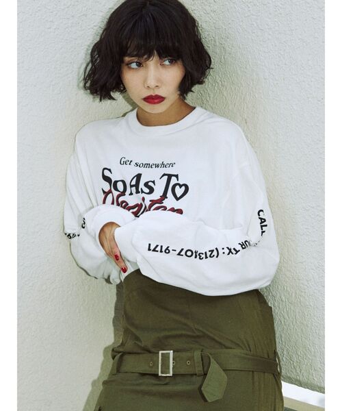 jouetie（ジュエティ）の「telephone ロンT（Tシャツ/カットソー・レディース・ピンク/ブラック/オフホワイト・MEDIUM）」の11枚目の写真