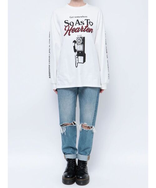 jouetie（ジュエティ）の「telephone ロンT（Tシャツ/カットソー・レディース・ピンク/ブラック/オフホワイト・MEDIUM）」の20枚目の写真