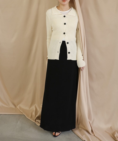 セール】【サイズ展開あり】シャイニーストレッチナローロングスカート