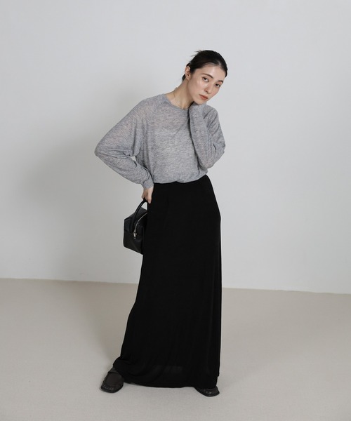 select MOCA（セレクトモカ）の「【サイズ展開あり】シャイニーストレッチナローロングスカート（スカート・レディース・グレー/ダークブラウン/ホワイト/ブラック/グレイッシュベージュ・FREE/SMALL/LARGE）」の16枚目の写真