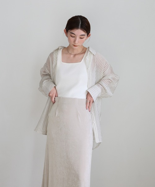 サイズ展開あり】シャイニーストレッチナローロングスカート（スカート