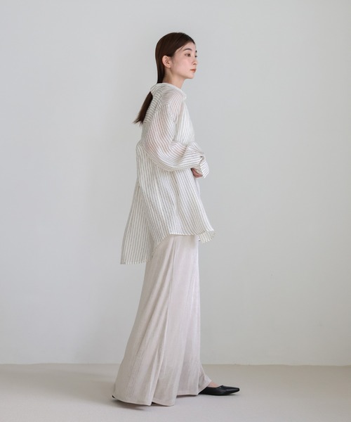 サイズ展開あり】シャイニーストレッチナローロングスカート（スカート