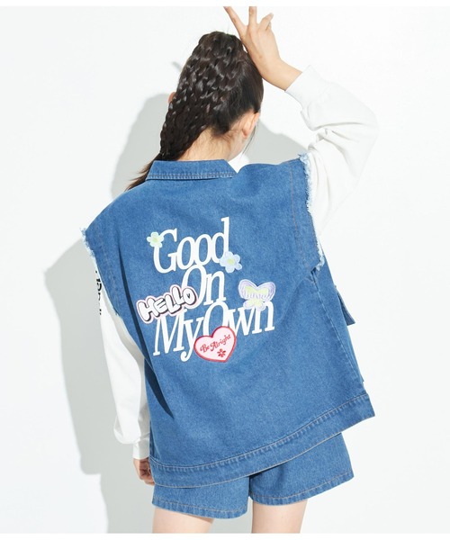 ANAP GiRL(アナップガール)の「2WAYデニムジャケット(デニムジャケット・キッズ・ブルー・S/XS/M)」の8枚目の写真