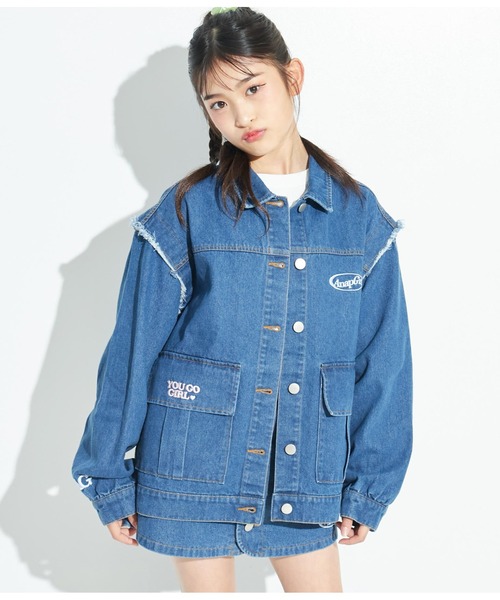 ANAP GiRL(アナップガール)の「2WAYデニムジャケット(デニムジャケット・キッズ・ブルー・S/XS/M)」の3枚目の写真