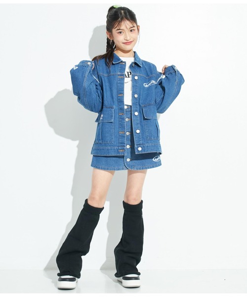 ANAP GiRL(アナップガール)の「2WAYデニムジャケット(デニムジャケット・キッズ・ブルー・S/XS/M)」の9枚目の写真