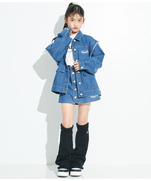 ANAP GiRL(アナップガール)の「2WAYデニムジャケット(デニムジャケット・キッズ・ブルー・S/XS/M)」の10枚目の写真