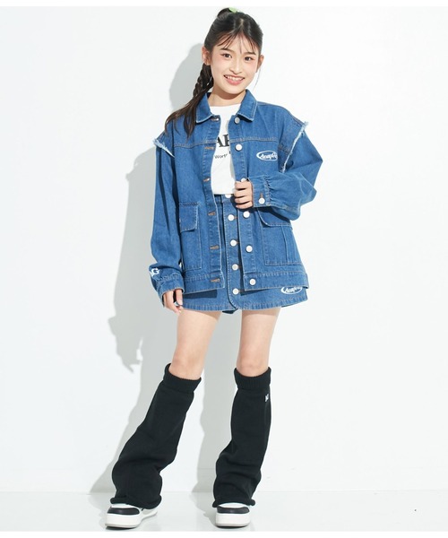 ANAP GiRL(アナップガール)の「2WAYデニムジャケット(デニムジャケット・キッズ・ブルー・S/XS/M)」の11枚目の写真