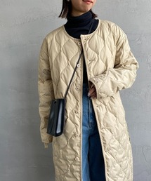 【WEB限定】[TAION/タイオン] MILITARY クルーネックキルティングダウンコート