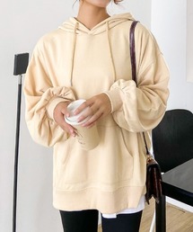 ポケット・フード付き ルーズシルエットパーカー