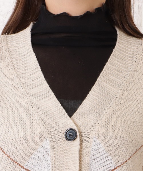 サンローラン カーディガン ウール 長袖 アーガイル アイボリー ゴールド S 楽天市場】カーディガン アーガイル ニットカーデ レディース