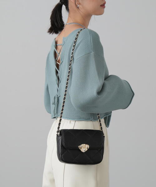 FREE'S MART(フリーズマート)の「◆メタルフラップバッグ(ショルダーバッグ・レディース・ブラック/ベージュ・フリ-)」の17枚目の写真