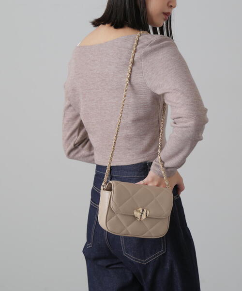 FREE'S MART(フリーズマート)の「◆メタルフラップバッグ(ショルダーバッグ・レディース・ブラック/ベージュ・フリ-)」の21枚目の写真